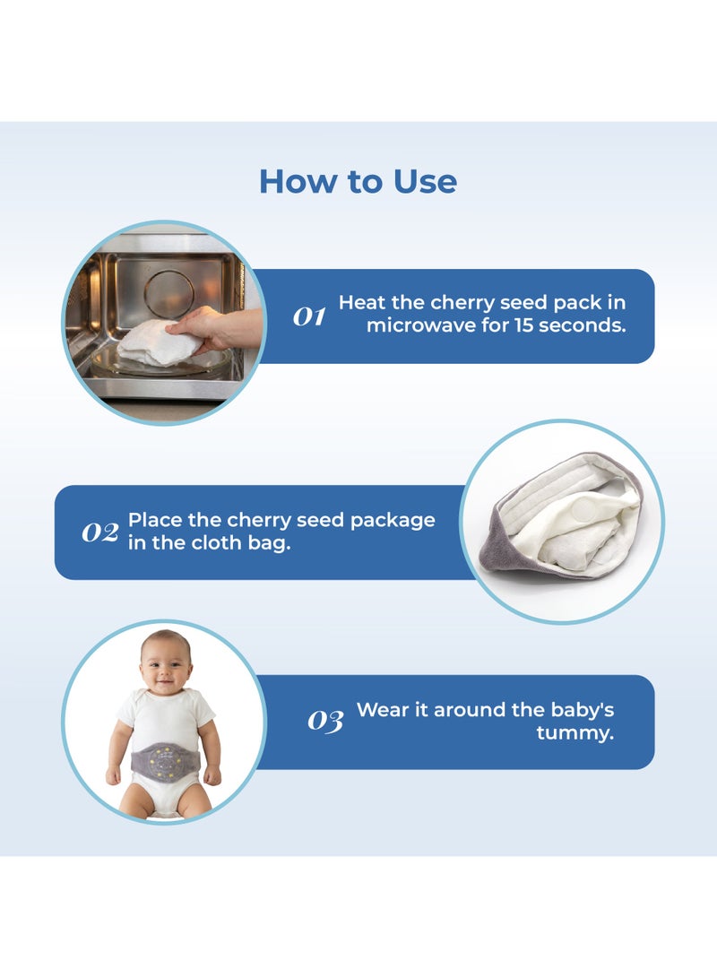 BabyJem حزام Babyjem Cherry Core للأطفال من عمر 0 أشهر فما فوق | مادة طبيعية، تخفيف آلام الغازات، غطاء قابل للغسل، معيار OEKO-TEX 100 | هدية للأطفال حديثي الولادة، صحة النوم، ضغط لطيف - Image 4